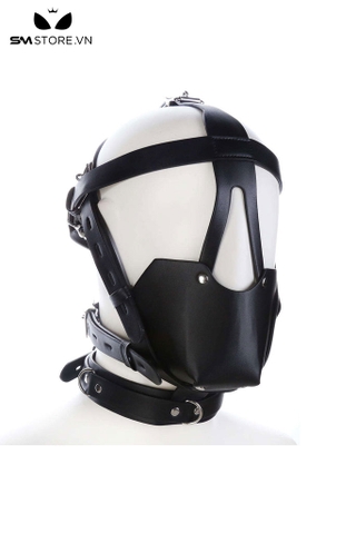 SMT2844 - Ball gag có mặt nạ trùm đầu chất liệu da PU điều chỉnh được