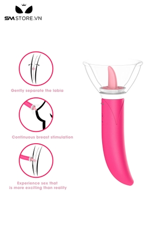 SMT2228 - Máy rung silicon hình lưỡi có 10 chế độ sạc điện chống nước