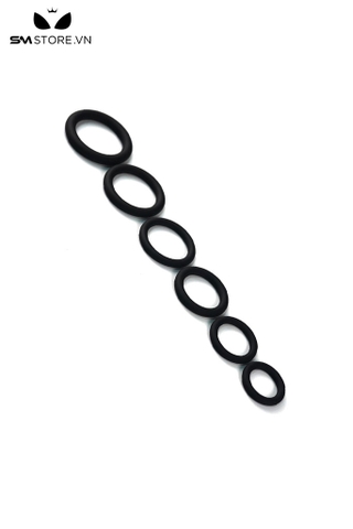 SMT474 - Combo 6 cockrings vòng đeo dương vật silicon màu đen