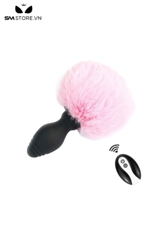 SMT1181 - Đuôi thỏ cosplay butt plug rung silicon có điều khiển từ xa