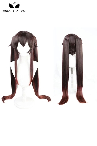 SMP160 - Tóc giả hóa trang buộc kiểu đuôi ngựa màu đen cam