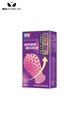 SMT803 - Bao cao su có nhiều hạt nổi với hộp 10 cái hương vani