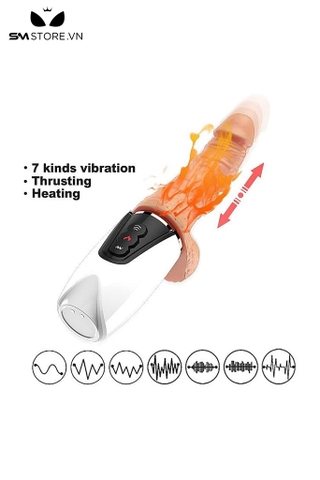 SMT847 - Dương vật giả 7 chế độ rung thụt và sưởi ấm đến 37 độ