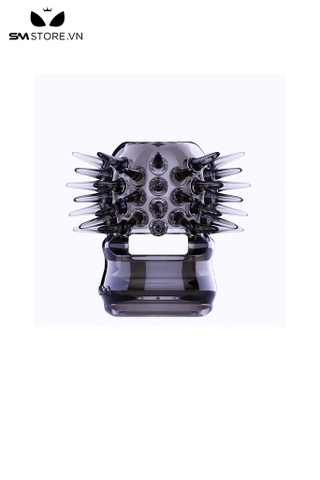 SMT798 - Vòng đeo dương vật silicon có gai màu đen dài 48mm