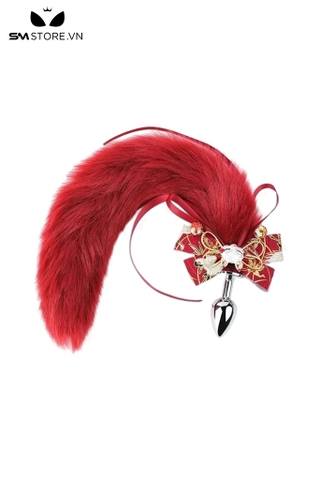 SMT1734 - Đuôi cáo cosplay gắn mèo hồ ly và nơ dài 47cm