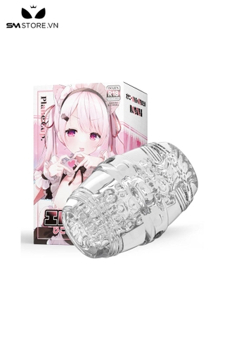 SMT1454 - Cốc thủ dâm silicon anime trắng trong suốt dài 100mm