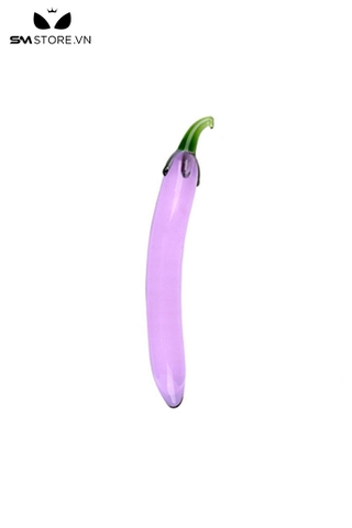 SMT834 - Dương vật giả thủy tinh ngụy trang quả cà tím dài 19cm