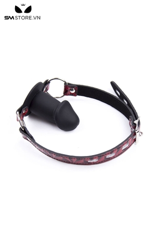 SMT1102 - Penis gag giả da PU với dương vật giả silicon dài 7.5cm