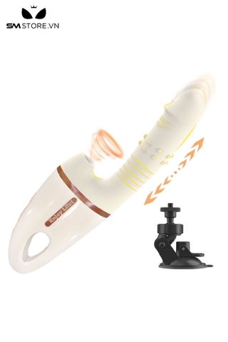 SMT2736 - Máy làm tình cầm tay có đế để tường rung hút 10 tần số