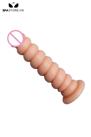 SMT3077 - Dương vật giả bằng silicon mềm với bi liền đế dính tường