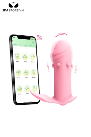 SMT1360 - Máy rung có 10 chế độ hình dương vật silicon điều khiển APP