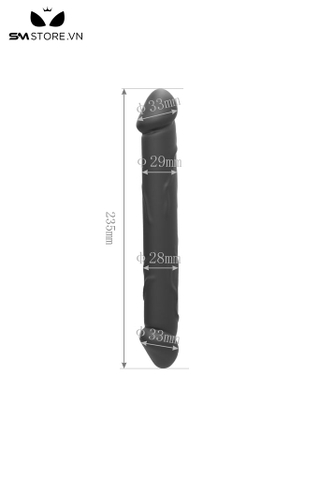 SMT2591 - Dương vật giả 2 đầu màu xám chất liệu silicon mềm