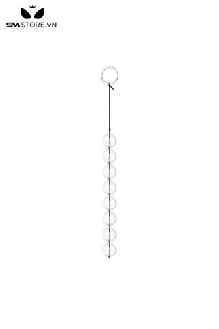 SMT484 - Anal beads thủy tinh chuỗi 8 hạt màu trắng 3 size