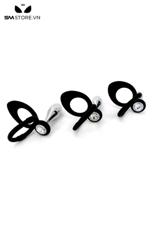 SMT2333 - Vòng đeo dương vật silicon mix phích cắm hậu môn inox