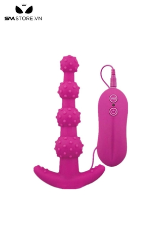 SMT1973 - Anal bead rung 10 tần số có gai bằng silicon mềm