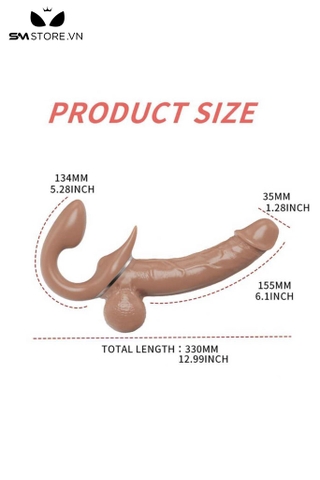 SMT1884 - Dương vật giả 2 đầu có 9 chế độ rung thụt dành cho les