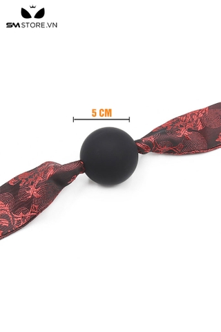 SMT025 - ball gag silicon cao cấp kiểu dây buộc phong cách trung cổ