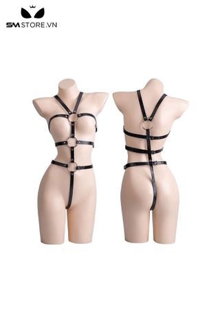 SMT605 - Đồ lót BDSM chuyên dụng thiết kế đinh tán da PU màu đen