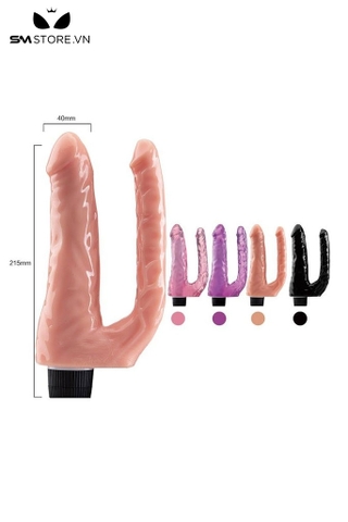 SMT1806 - Dương vật giả 2 đầu cùng nhánh chất liệu silicon dài 21.5cm