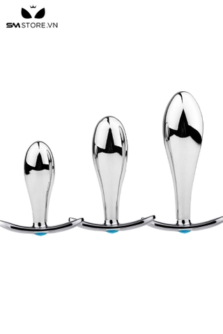 SMT2469 - Phích cắm hậu môn inox có chuôi thuyền đính hạt ngọc
