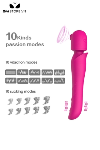 SMT1924 - Máy rung hút đầu dương vật có 10 chế độ dài 24.5cm