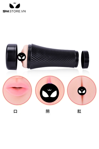SMT2084 - Cốc thủ dâm 2 đầu có miệng âm đạo và hậu môn dài 21cm