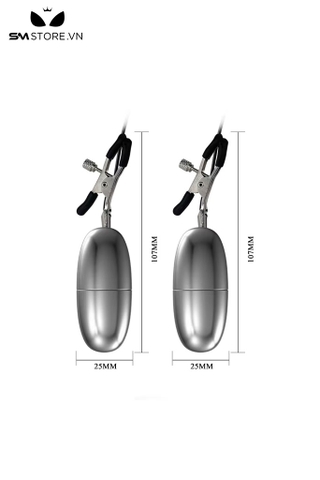 SMT507 - Trứng rung điều khiển có dây nối kẹp ti silicon dài 107mm