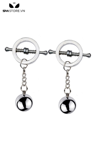 SMT2655 - Kẹp núm vú lò xo mix quả bóng dây inox điều chỉnh được