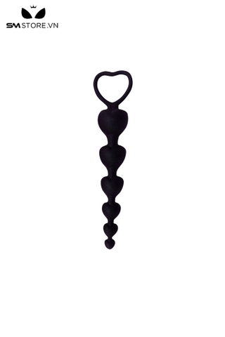 SMT116 - Anal beads silicon hình trái tim chuỗi 6 hạt dài 18,5 cm