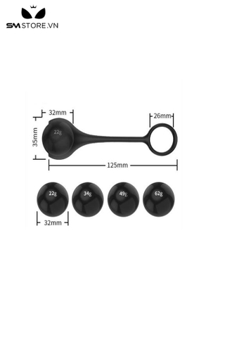 SMT909 - Tạ đeo dương vật silicon đường kính 2.6cm màu đen