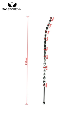 SMT2209 - Que niệu đạo sounding inox dạng chuỗi hạt dài 26cm