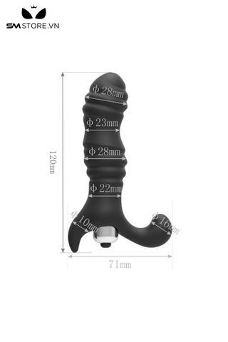 SMT2841 - Máy rung hậu môn silicon mềm có vân ngang dài 12cm