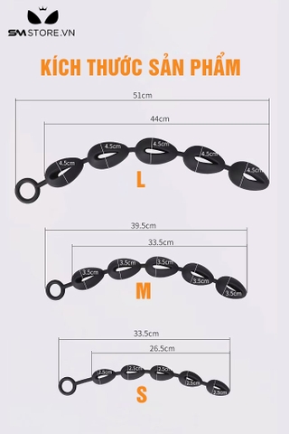 SMT1605 - Anal beads 5 tầng hạt rỗng chất liệu silicon mềm dẻo