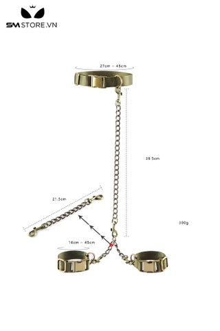 SMT2465 - Cố định tư thế với vòng cổ mix kèm còng tay màu xanh