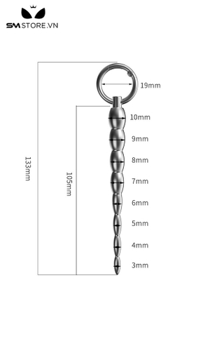 SMT2204 - Thanh niệu đạo inox cao cấp dài 13.3cm dạng chuỗi hạt