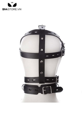 SMT2844 - Ball gag có mặt nạ trùm đầu chất liệu da PU điều chỉnh được