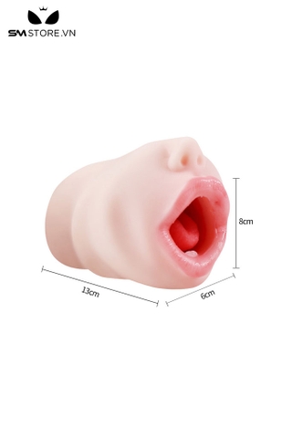 SMT2163 - Âm đạo giả cầm tay silicon há miệng có răng dài 13cm