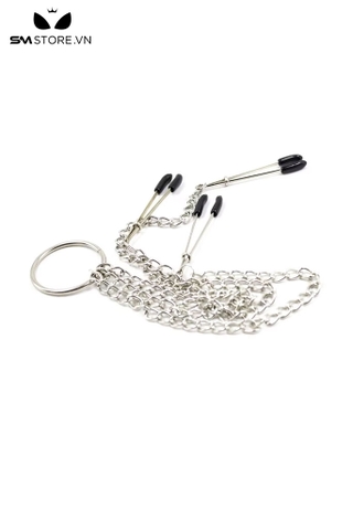 SMT368 - Kẹp núm vú và âm vật bằng kim loại thiết kế 3 đầu dài 32cm