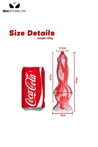 SMT2530 - Dương vật giả silicon màu đỏ loang trắng có 3 size