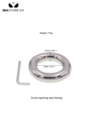 SMT562 - Vòng đeo dương vật inox 3 size thiết kế có vít mở đóng