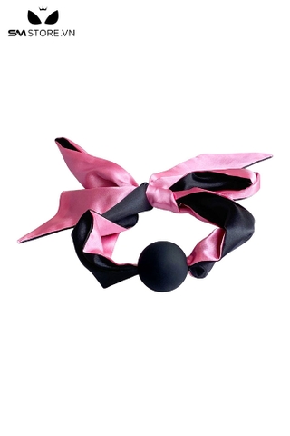 SMT1406 - Bóng bịt miệng ball gag chất liệu silicon có dây buộc lụa