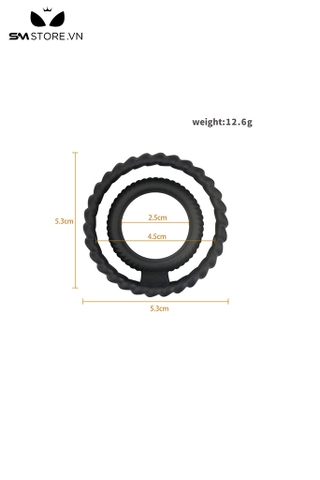 SMT572 - Vòng đeo dương vật silicon xoắn ốc màu đen đường kính 53mm