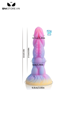 SMT1295 - Dương vật giả silicon mềm dẻo có phát sáng dài 21cm