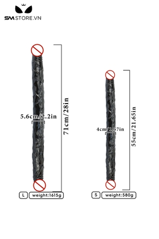 SMT1613 - Dương vật giả 2 đầu silicon dành cho les dài 5.5 và 7.1cm
