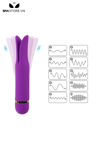 SMT2358 - Gậy rung silicon dài 135mm có 2 nhánh và 10 chế độ