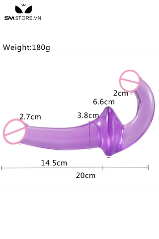 SMT2917 - Dương vật giả trơn 2 đầu silicon mềm dài 20cm