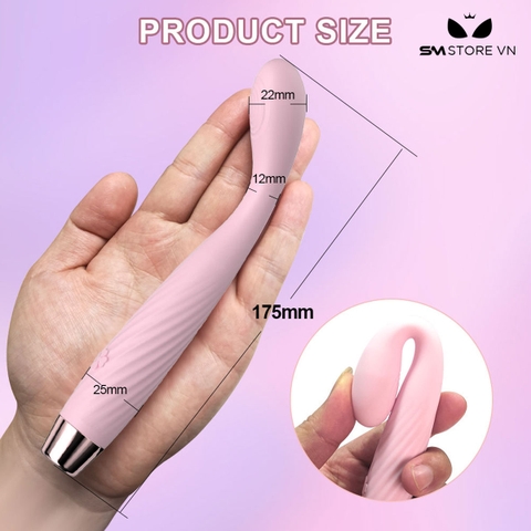 SMT2424 - Que rung silicon massage điểm G có 7 tần số dài 18cm