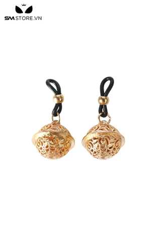 SMT393 - Kẹp núm vú tình yêu hình chuông với họa tiết hoa văn