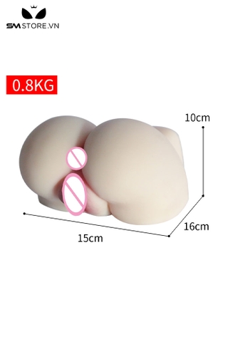 SMT3187 - Mông giả silicon có lỗ âm đạo và hậu môn co giãn dài 15cm