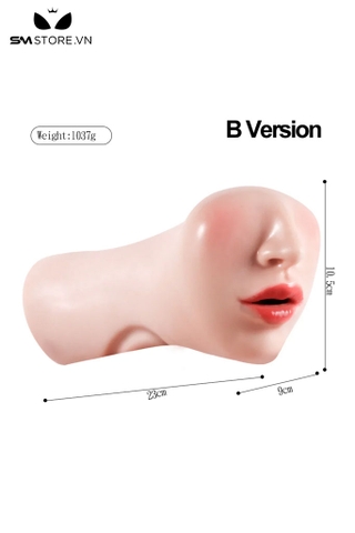 SMT829 - Âm đạo giả cầm tay 2 đầu cao cấp silicon có răng dài 23cm